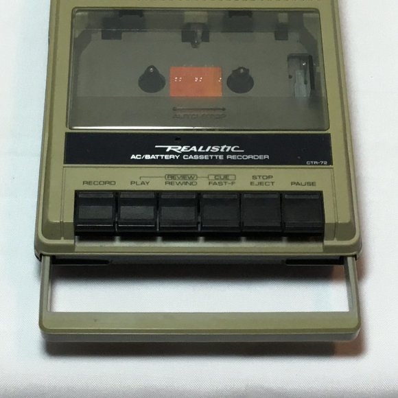 Realistic CTR-72 AC/Battery Cassette Recorder Vintage-**Watch The Video** Works! - Picture 4 of 15